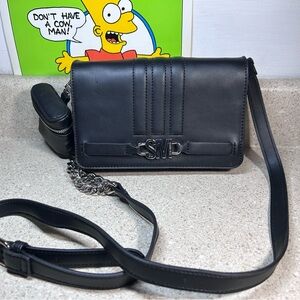Steve Madden Bcollins Black Clutch Crossbody Purse w/ Pouch